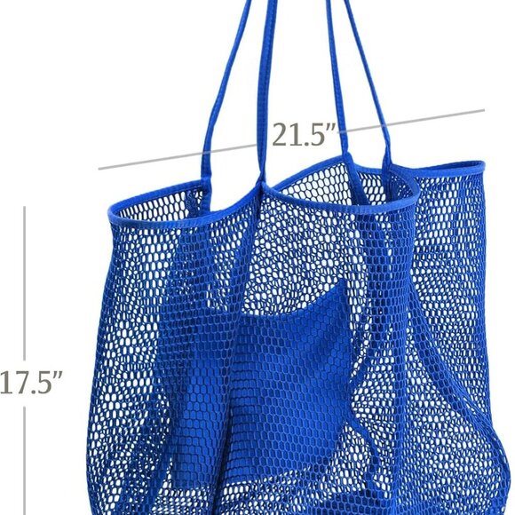 Mesh Beach Tote Womens Shoulder Handbag - Picture 4 of 7